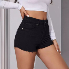 Raw-edge Embroidered Washed Denim Shorts GKNF-TSYJ-839