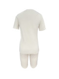 Solid Color Short Sleeve Sport 2 Piece Shorts Set GYSL-999