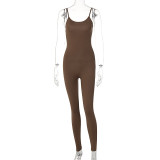 Solid Color Yoga Sport Sling Jumpsuit GYSL-19927