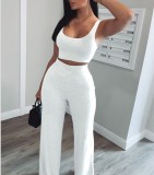 Solid Tank Top + Pants Sport Casual 2 Piece Set GYSL-8863