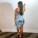 Sexy Tube Tops Tie Up Irregular Dress GYSL-M23DS101