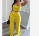 Solid Tank Top + Pants Sport Casual 2 Piece Set GYSL-8863