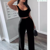 Solid Tank Top + Pants Sport Casual 2 Piece Set GYSL-8863