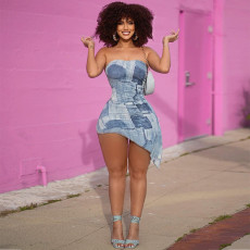 Sexy Tube Tops Tie Up Irregular Dress GYSL-M23DS101