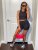 Solid Tank Top And Drawstring Shorts Sport Suit GYSL-5269