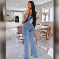 Casual Denim Sling Washed Jumpsuit GKNF-TSJ-3545