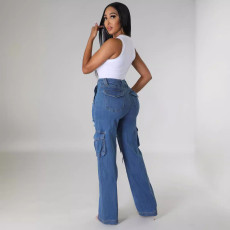 Casual Holes Multi-pockets Jeans GKNF-TSJ-6975