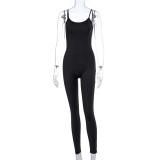 Solid Color Yoga Sport Sling Jumpsuit GYSL-19927
