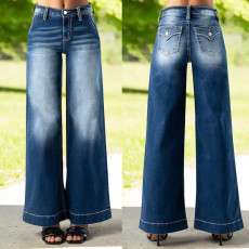 Fashion Denim Loose Wide Leg Jeans GKNF-TSYJ-24006