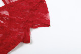 Sexy Tight Hollow Out Backless Lace Bodysuit XEF-50464