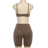 Sexy Sling Vest And Tight Shorts 2 Piece Set XEF-49155