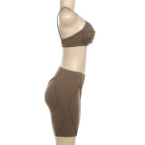 Sexy Sling Vest And Tight Shorts 2 Piece Set XEF-49155