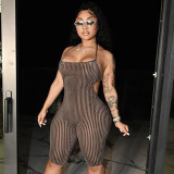 Sexy Tie Up Backless Halter Romper GYSL-5267