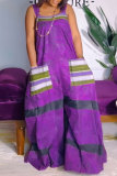 Printed Color Clash Wide Leg Sling Jumpsuit NY-10819