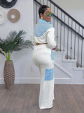 Striped Color Block Long Sleeve Shirt Pants Set SSNF-211458