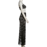 Sexy Hollow Out Sling Tops And Half Skirt Lace Suit XEF-50069
