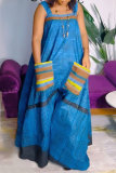 Printed Color Clash Wide Leg Sling Jumpsuit NY-10819