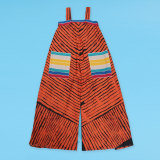 Printed Color Clash Wide Leg Sling Jumpsuit NY-10819