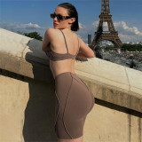 Sexy Sling Vest And Tight Shorts 2 Piece Set XEF-49155