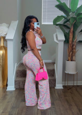 Sleeveless Print Wide Leg Pants 2 Piece Set SFY-2781