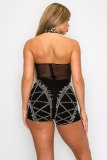 Hot Drill See Through Backless Romper NY-3209