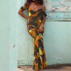 Print Sling Slim Maxi Dress DYSC-DY23A919YYB092113