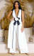 Camellia Bow Sleeveless Long Tank Dress Wide Leg Pants Set ZSD-0690