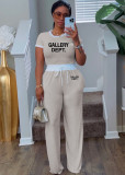 Ribbed Color Clash Short Sleeve Pants Set SFY-TD2777D