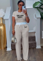 Ribbed Color Clash Short Sleeve Pants Set SFY-TD2777D