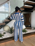 Sexy Hollow Out Sweater Knit Two Piece Pants Set CH-24040