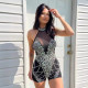 Hot Drill See Through Backless Romper NY-3209