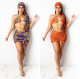 Sexy Bikinis Two Piece Set+Skirts+Headkerchief  LSL-6428