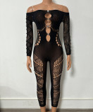 Sexy Hollow Out Heart Skinny Jumpsuit GYDE-030
