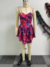 Printed Halter Waist Mini Dress NY-10817