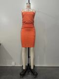 Solid Color Hot Drill Halter Mini Dress OD-8668