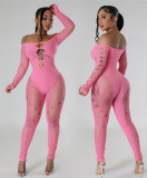 Sexy Hollow Out Heart Skinny Jumpsuit GYDE-030