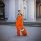 Solid Color Loose Wide Leg Back Pant Jumpsuit SFY-2779