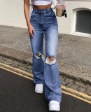 Fashion Holes Slim  Flare Jeans GQLF-3141