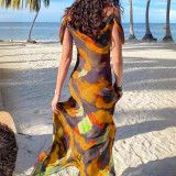Print Sling Slim Maxi Dress DYSC-DY23A919YYB092113