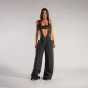 Zipper Loose Casual Denim Back Pants Jumpsuit GQLF-30025