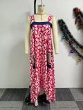 Sling Printed Big Swing Maxi Dress NY-10825
