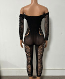 Sexy Hollow Out Heart Skinny Jumpsuit GYDE-030