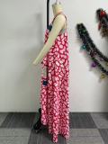 Sling Printed Big Swing Maxi Dress NY-10825