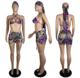 Sexy Bikinis Two Piece Set+Skirts+Headkerchief  LSL-6428
