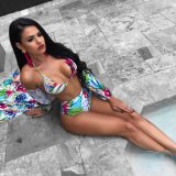 Floral Print Bikini Swimsuit Three Piece Set LSL-6066