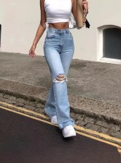 Fashion Holes Slim  Flare Jeans GQLF-3141