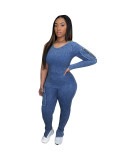 Threaded Single Sleeve Skinny Jumpsuit CH-HR24045