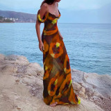 Print Sling Slim Maxi Dress DYSC-DY23A919YYB092113