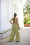 Solid Color Loose Wide Leg Back Pant Jumpsuit SFY-2779