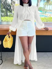 Fashion Loose Solid Color Sexy Long Dress GMLF-3283